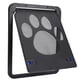 thumbnail image 2 of Puerta mosquitera de plástico negra con diseño de huellas de perro para gatos y perros pequeños., 2 of 12