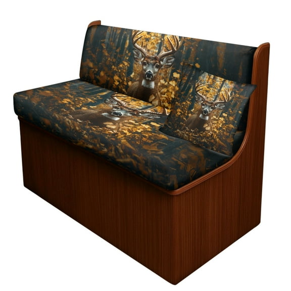 FOR U DESIGNS Deer Forest Print RV Dinette Cushion Covers Wear-Resistan Camper Seat Covers Dinette Booth with Pillowcase, RV Couch Protector Include 1 Backrest Cover and 1 Bench Cover