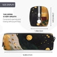 thumbnail image 3 of Cauagu Abstract Gold Floral Galaxy Print Leather Pencil Pen Case - Stationery Bag Portable Stationery Bag Big Capacity Pencil Pouch Cosmetic Organizer Bag for Men & Women, 3 of 7