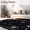 thumbnail image 2 of ODIKA 4'x6' Machine Washable Non-Slip Area Rug, Midnight Constellation Tree Skirt with Embossed Celestial Medallions High Traffic Rug, Black, 740101, 2 of 7