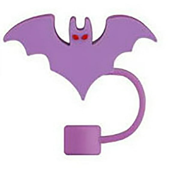 3D Halloween Bat Straw Covers Cap for Cup Cute Bat Halloween Straw Topper Funny Halloween Silicone Straw Covers 10mm Reusable Straw Tips Lids Cup Accessories Fo