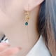 thumbnail image 4 of HomeKingdee Blue Diamond Earrings for Women - Long Fringed Alloy Fashion Earrings for Wedding, Party, Daily Wear, 4 of 5