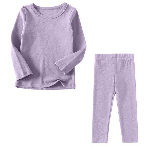 Trikvn Kids Thermal Underwear Set 2-Piece Long Johns Base Layer Top and Bottom Soft Fleece Lined Sleepwear Pajamas for Boys Girls Winter Warm Home Activewear