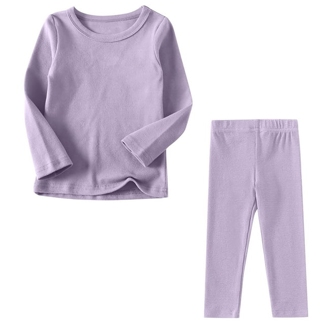 cfhntfmh Ensembles de Pyjama Garçons Filles Doux Manches Longues Col Rond Chandails à Enfiler Hauts Ensemble 2 Pcs Pyjamas Vêtements de Nuit Ensembles Détente Pantalons Pleine Longueur