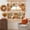 Muted Amber, Natural Burlap, variant on Thanksgiving Pumpkins Swag Kitchen Curtains Sets for Windows 24 Inch Length, Fall Maple Leaves Berries Tan Check Short Window Curtain Panels Swags Valances and Tiers 3 Piece Set for Cafe/Dining Room