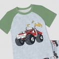 thumbnail image 4 of KPOPLK Boys 2 Piece Summer Clothes Outfits Short Sleeve Crewneck T-Shirt Zoo Animal Print with Elastic Waist Shorts Set(Green,6-7 Years), 4 of 4