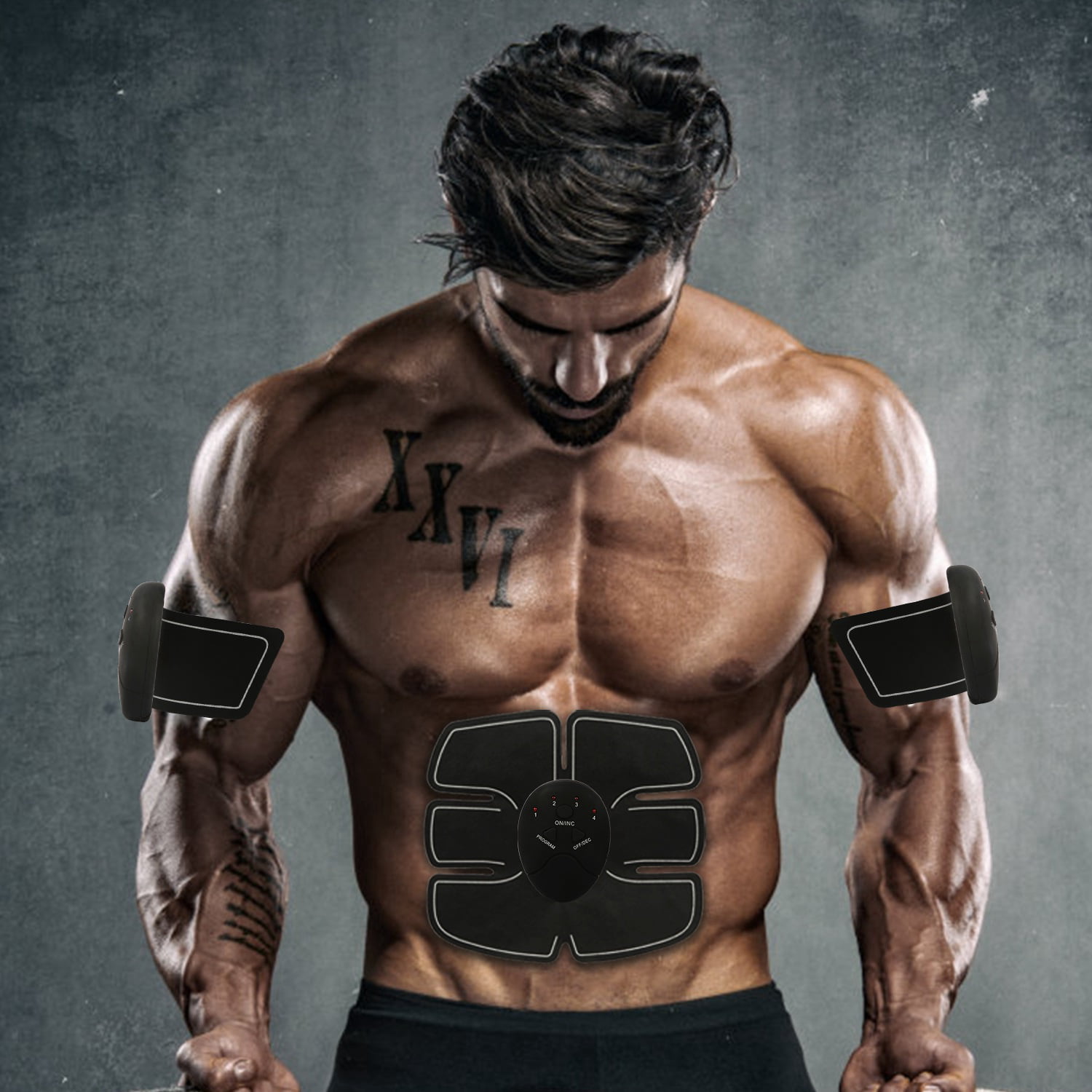 Smart Abs Stimulator Abdominal Muscle Training Pad Ems Body Fit Slimming`Trai FD 