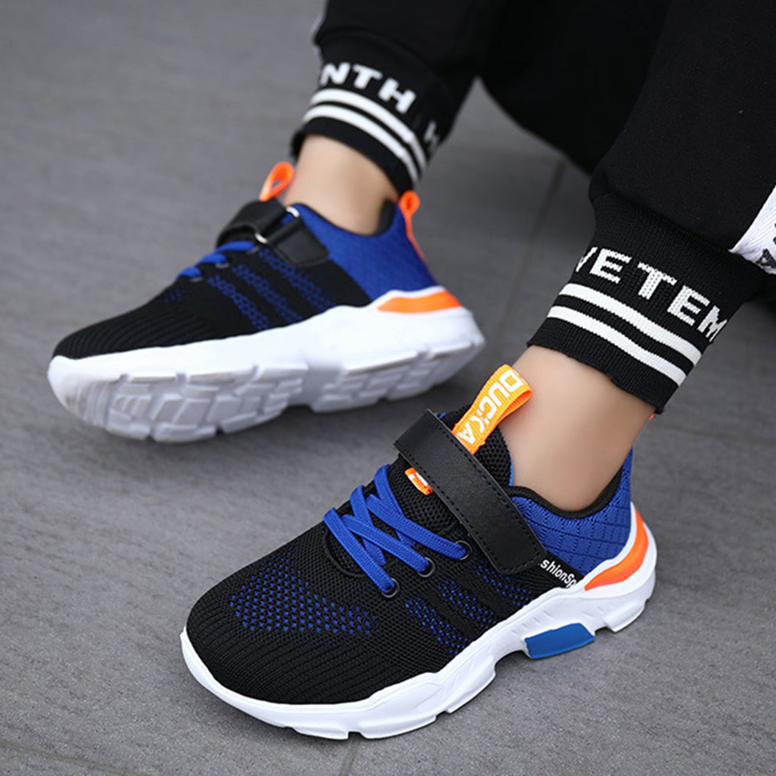 WZEIIOT Toddler Boys Sneakers Breathable Mesh Slip On Sport Shoes Lightweight Indoor Outdoor Training Tennis Running Active Play Athletic Shoes Us Size:12.5