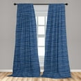 thumbnail image 5 of Ambesonne Blue White Curtains, Minimal Triangles, Pair of 28"x63", Navy Blue and White, 5 of 5