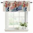 thumbnail image 2 of 2 Pack Valances for Windows, 4th of July Window Valances for Living Room/Bedroom/Bathroom, Retro Watercolor American Flag Star Flowers Light Filtering Kitchen Curtain Valance 54"W x18" L, 2 of 9