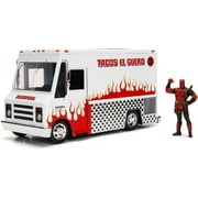 PAULMARTSTORE Marvel Deadpool & Taco Truck Die-cast Car, 1:24 Scale Vehicle, 2.75Collectible Figurine