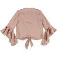 thumbnail image 2 of bar III Blusa de punto con lazo en la parte delantera para mujer, rosa, extra pequeña, 2 of 2