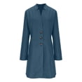 thumbnail image 6 of DHFJKG Jackets For Women Trench Coat Long Sleeve Button Down Mediun Length Slim Fit Overcoat Timeless Solid Color Versatile Outerwear, 6 of 7