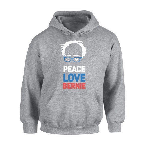 Awkward Styles Peace Love Bernie Hoodie Political Unisex Sweater Hoodie Election Hoodies United States of America Patriotic Clothing Collection 2020 Choice Peace Love Bernie Fans Gifts Sanders Hoodie