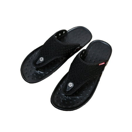 

Eloshman Men s Comfortable Memory Foam Flip Flops Soft Cushion Non Slip Thong Sandals