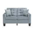 thumbnail image 3 of Pemberly Row 18.5" Contemporary Microfiber Fabric Tufted Loveseat in Gray, 3 of 7