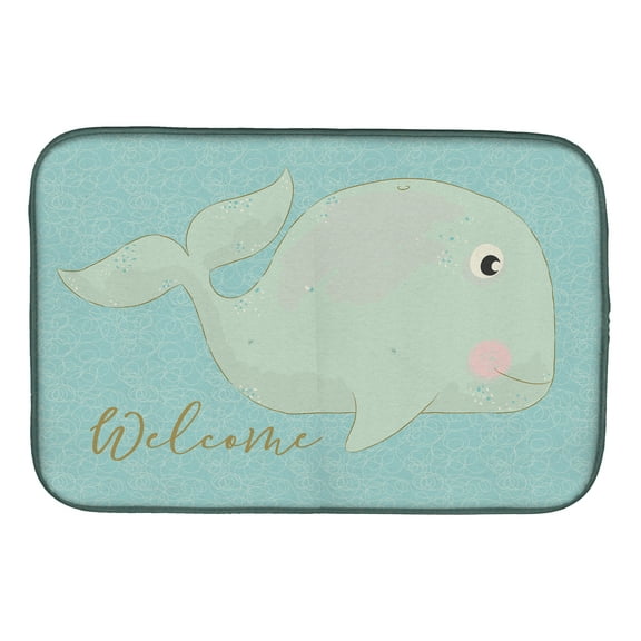 Whale Welcome Dish Drying Mat
