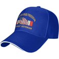 thumbnail image 1 of Operation Iraqi Freedom Combat Veteran with American Flag Baseball Cap Adjustable Sun Hat, 1 of 8