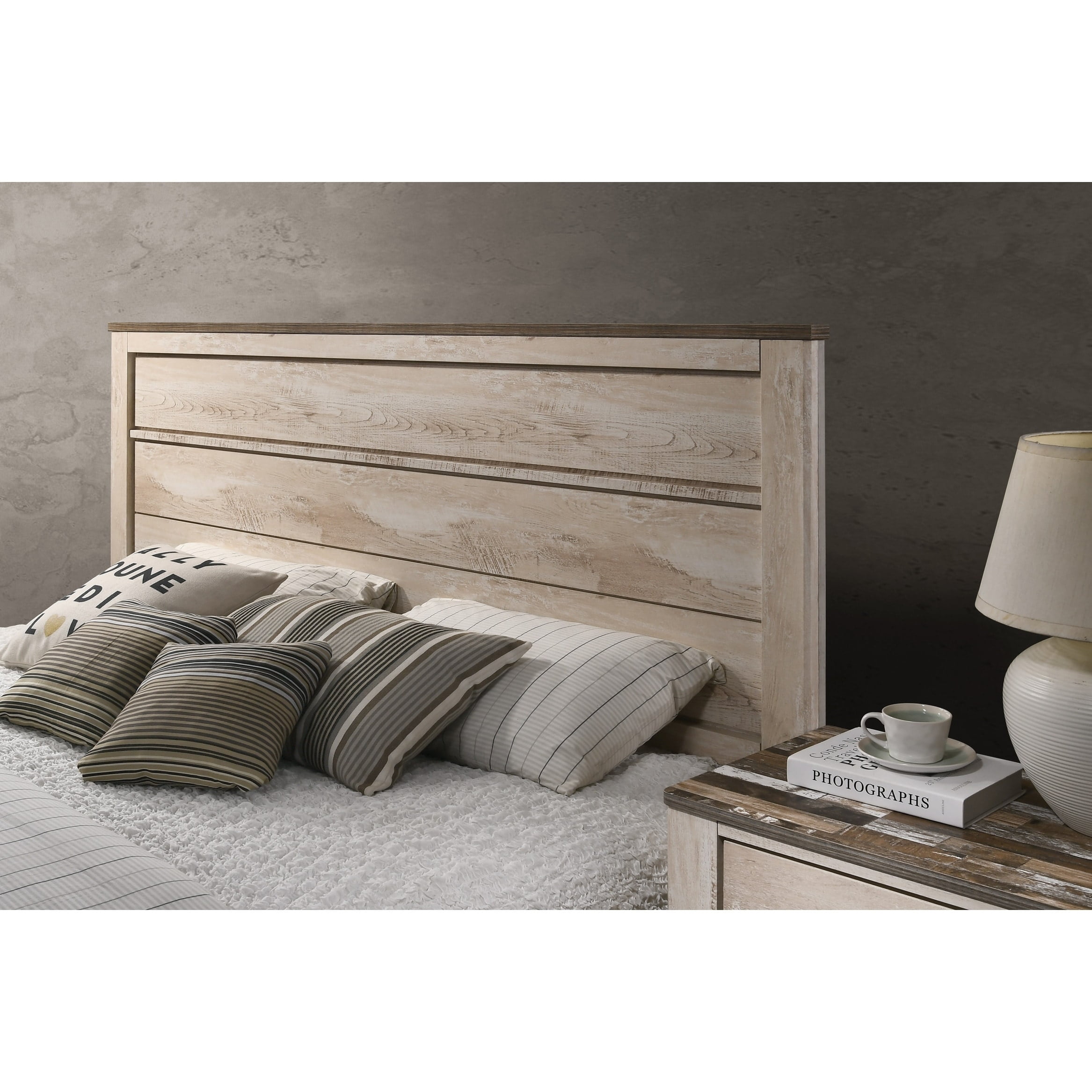 Roundhill imerland contemporary white wash finish bedroom set discount