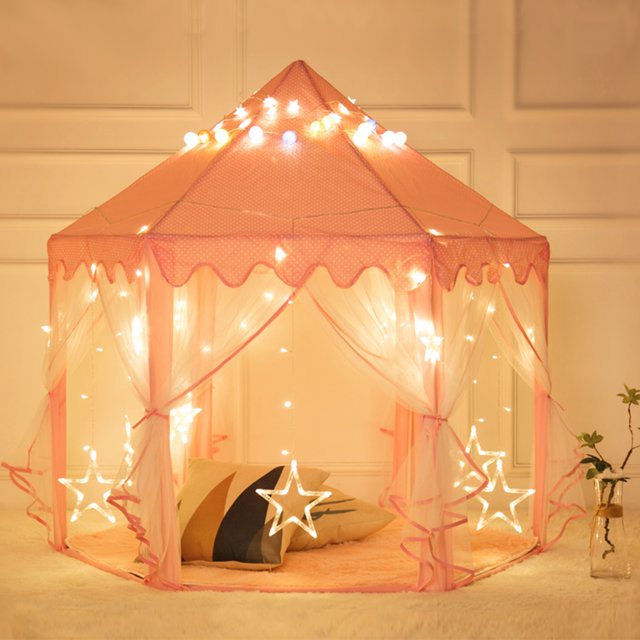 55"x 53" Princess Castle Play Tent for Girls Playhouse, Kids Play Tent