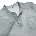 thumbnail image 6 of HOOMEUMY Men's Fashion Button Placket Short Sleeve Tops Lightweight Casual Basic Tees with Pocket for Daily Streetwear & Holiday Gray XXL, 6 of 6