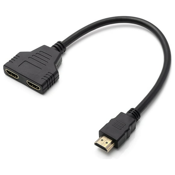 HDMI Splitter Adapter Cable 1 in 2 Out HDMI Male to Dual HDMI Female 2K x 4K HDMI Splitter for HDTV PlayStation 3 DVD HCD Support Two The Same TVs at The Same Time