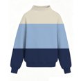thumbnail image 3 of Abcomgle Sweatshirts for Girls 7-8 Oversized Colorblock Long Sleeve Girls Pullover Sweatshirt Fleece Mock Neck Kids Sweaters Girls Casual Fall Back To School Outfits for Teen Girls, 3 of 4
