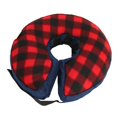 thumbnail image 1 of Pet Recovery Collar Inflatable Adjustable Soft Prevent Licking Dog Elizabeth Collar for Cat Post Surgery Red and Black Plaid L, 1 of 5