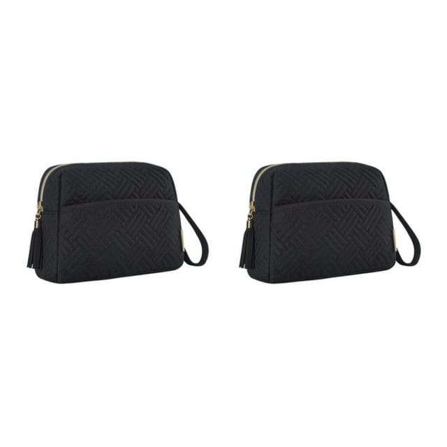 Ruiboury Large-Capacity Toiletries Cosmetic Bag - Suffice Daily With No Loose Thread Sundries Travel Black 2Set