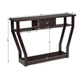 thumbnail image 3 of Costway Modern Sofa Accent Table with Drawer Entryway Hallway Hall Brown, 3 of 11
