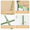 thumbnail image 4 of Round Side Table Green Metal Side Table with Imitation Rattan Pattern on Removable Trays for Living Room, 20.47 Inch x 16.54 Inch 2 Tier Small Side Table for Bedroom, Living Room, 4 of 9