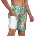 thumbnail image 2 of Sigee Cute Pineapples Print Mens Swim Trunks with Compression Liner Quick Dry Swim Stretch Beach Shorts with Pockets,S-3XL, 2 of 7