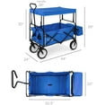 thumbnail image 7 of Wubio Collapsible Folding Outdoor Utility Wagon with Canopy Garden Cart for Beach, Picnic, Camping, Tailgates w/Removable Canopy, Detachable Pockets, 150lb Weight Capacity - Blue, 7 of 7