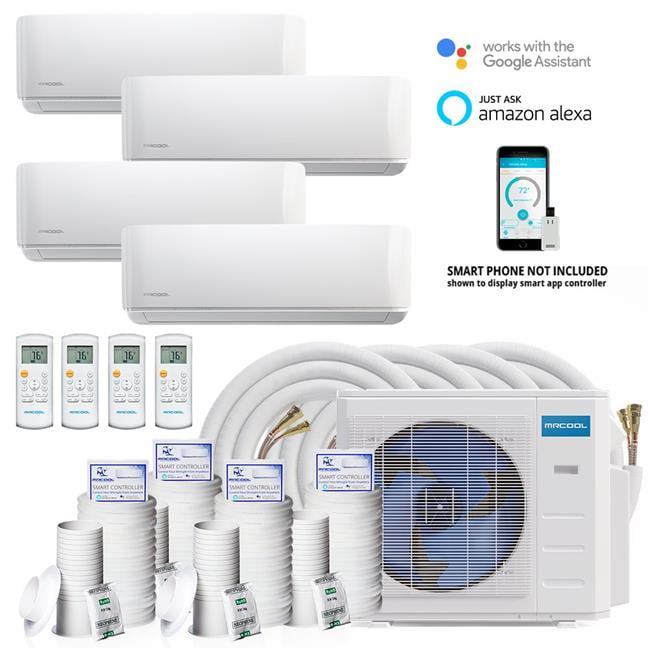 MRCOOL DIYM436HPW06B Multi Zone 48000BTU 3 Ton Ductless Mini Split Air Conditioner Without Line ...