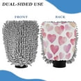 thumbnail image 2 of Qxltty Pink Glitter Hearts Pattern Car Wash Mitt 2pcs Scratch Free Lint-Free Antistatic Microfiber 7.09×10.24in, 2 of 8