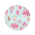 thumbnail image 2 of LADDKA 60 inch Round Beach Towel Blanket Watercolor Circus Air Balloons Sweet Donuts Party Cupcakes Travel Circle Circular Towels Mat Tapestry Beach Throw, 2 of 2