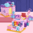 thumbnail image 2 of Foldable Princess Castle Doll House Toy With Lights Music Simulation Play Set Pink Abs Plastic Material For Girls Pretend Role Play Interactive Gift Surprise Design, 2 of 6