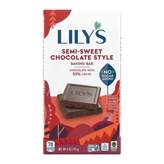 Lily's Semi-Sweet Baking Bar, 4 oz pack of `1