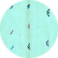 thumbnail image 1 of Ahgly Company Indoor Round Solid Light Blue Modern Area Rugs, 4' Round, 1 of 4