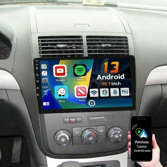 Eforcase Car Radio for Saturn Outlook 2007-2010, 10.1" IPS Touch Screen Car Stereo with GPS Wireless Wired CarPlay Android Auto, Backup Camera/DSP/SWC/FM