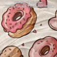 Cute Donuts Love Hearts Pattern Fleece Blanket Twin Blanket Soft