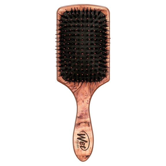 Wet Brush Argan Oil Infused Shine Enhancer, Large Paddle Hairbrush, Traditional Wood, 1 Ct