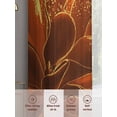 thumbnail image 6 of Orange Gold Flower Sheer Curtains 108 Inches Long 2 Panels Orange Gradient Vintage Abstract Line Light Filtering Semi Sheer Window Curtains Drapes for Bedroom Living Room 52"x108", 6 of 7