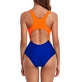 thumbnail image 5 of Otvok Womens Color Block One Piece Swimsuits Cutout Back Bathing Suit Tummy Control Ruched Swimwear, 5 of 6