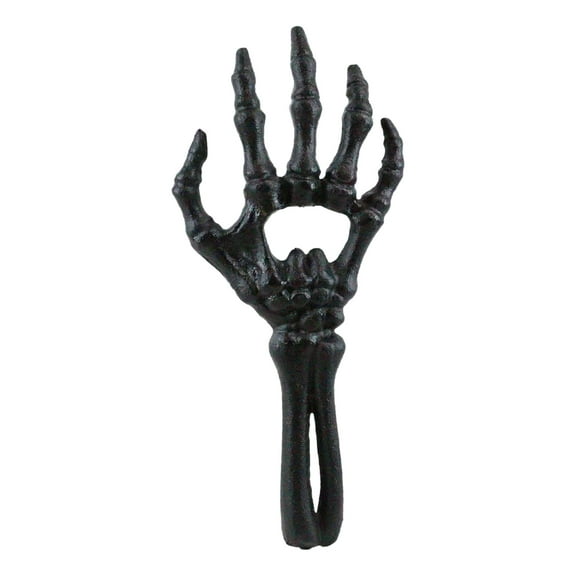 Rustic Cast Iron Black Gothic Skeletal Bone Skeleton Hand Bottle Cap Opener
