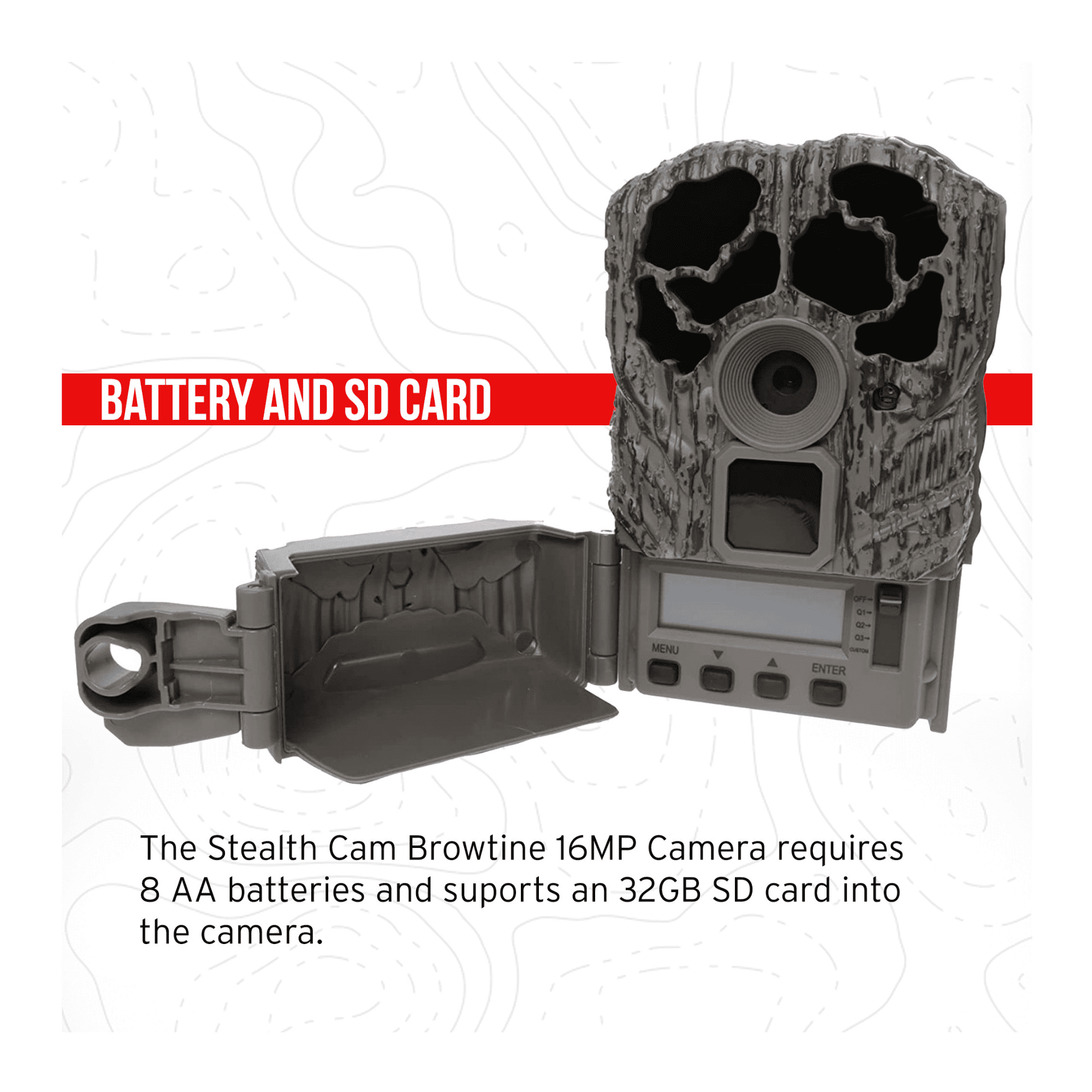 Stealth Cam Browtine 16MP Durable Trail Camera Bundle with 32GB Ultra SDHC UHS-I Memory Card, and High-Speed Card Reader (10-Pack, 21 Items)