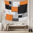 thumbnail image 5 of Orange Grey Black Geometric Tapestry for Bedroom Wall Hanging Tapestry, Modern Abstract Art Ceiling Backdrop Tapestries Poster Blanket Wall Decor for Teens Room Living Room Dorm 51" x 59", 5 of 7