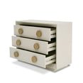 thumbnail image 4 of Benjara Cid Jorie 39 Inch Nightstand, 3 Drawers, Cream White Wood, Steel Handles, 4 of 5