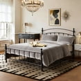 thumbnail image 6 of KATHY&BOB Queen Size Metal Bed Frame with Arched Headboard, Retro Luxury Roman Column, Sturdy Heavy Duty Bed Frame with Storage Space Under-bed, Easy Assembly, No Box Spring Needed (Arched, Queen), 6 of 11