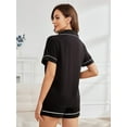thumbnail image 2 of Pajamas for Women: Short Sleeve Button Down Sleepwear Two-Piece Womens Pajamas, 2 of 6